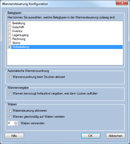 Optimierung durch Wannensteuerung