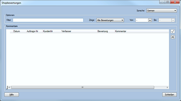 Bewertungen für den Shop